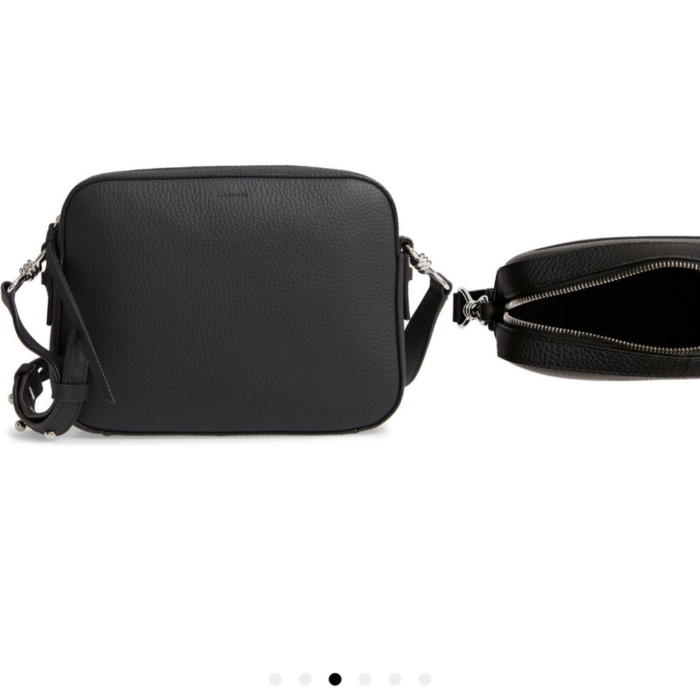 AllSaints Captain Lea Leather Crossbody Bag in Black